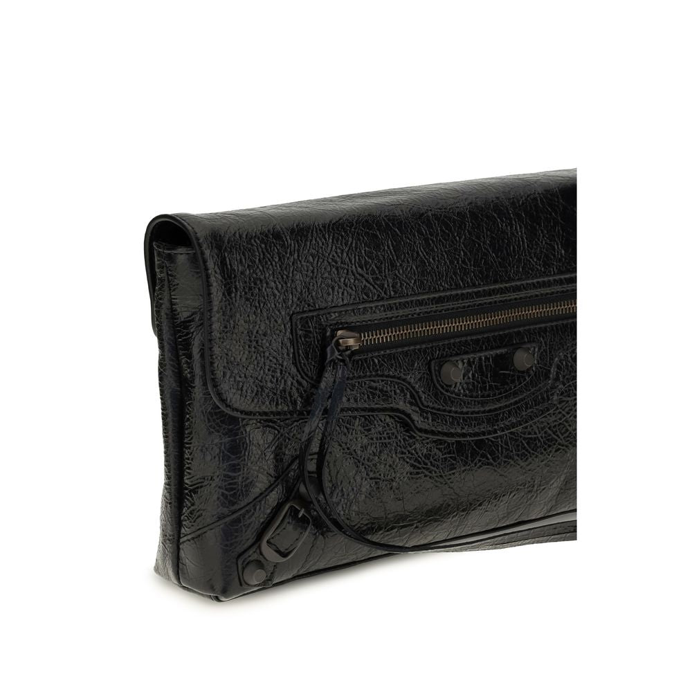 Balenciaga Black Lamb Ovis Aries Clutch Bag