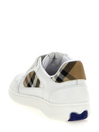 Burberry Beige Leather Low Top Sneakers