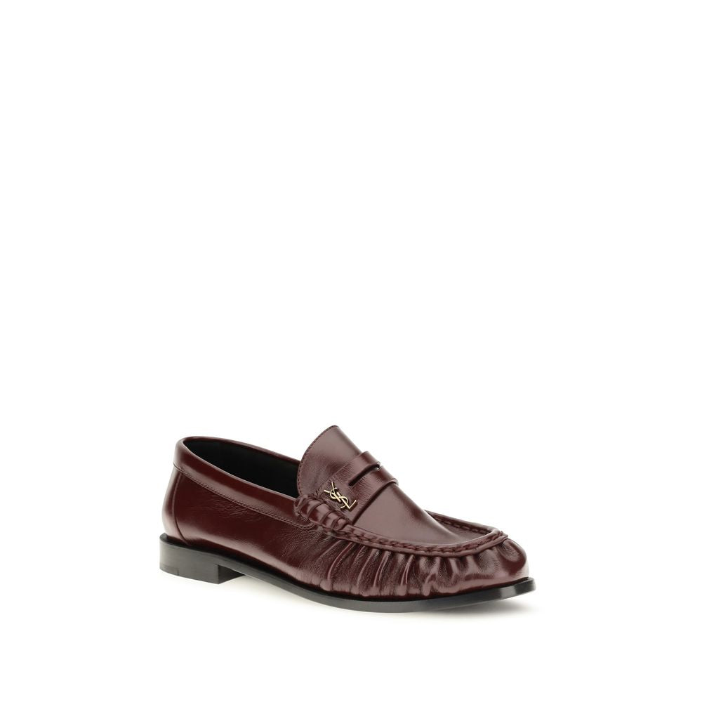 Saint Laurent Bordeaux Lamb Ovis Aries Slip-On Loafers