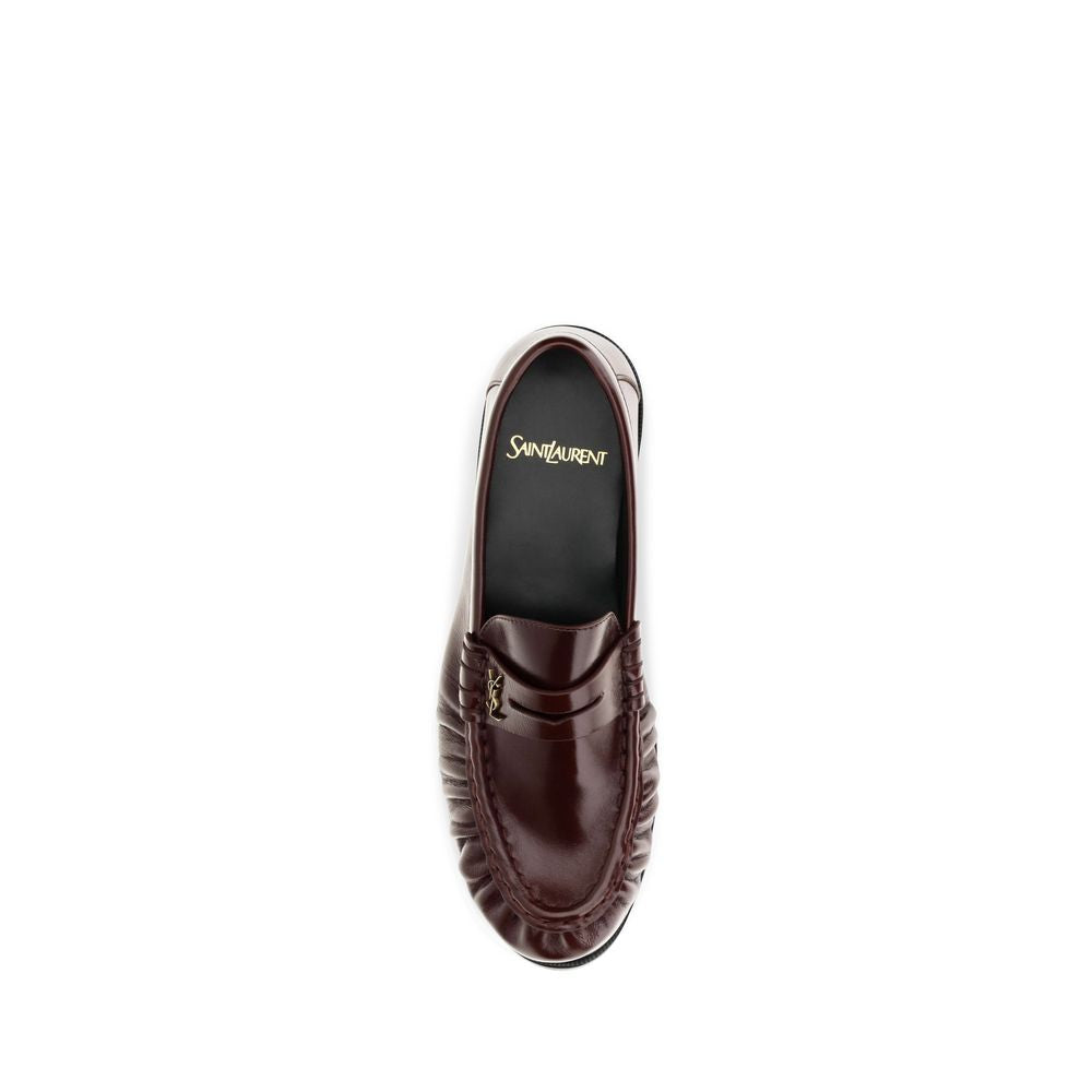 Saint Laurent Bordeaux Lamb Ovis Aries Slip-On Loafers