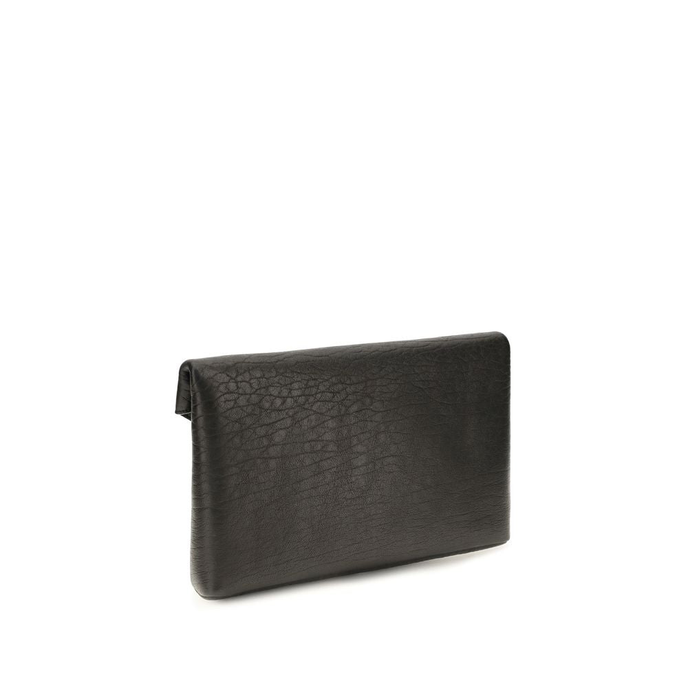 Saint Laurent Black Lamb Ovis Aries Clutch Bag