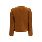 Saint Laurent Brown Lamb Ovis Aries Full-Length Jacket