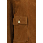 Saint Laurent Brown Lamb Ovis Aries Full-Length Jacket