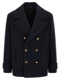 Balmain Blue Virgin Wool Coat