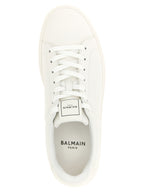 Balmain White Calfskin Low Top Sneakers