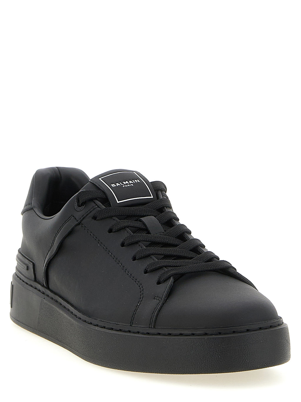 Balmain Black Calfskin Low Top Sneakers