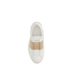 White Calf Leather Bos Taurus Low Top Sneakers