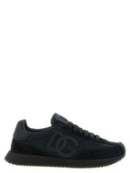 Dolce & Gabbana Black Leather Athletic Sneakers