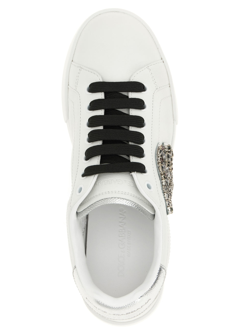 Dolce & Gabbana Silver Calfskin Low Top Sneakers
