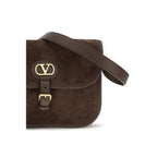 Valentino Garavani Brown Calf Leather Bos Taurus Shoulder Bag