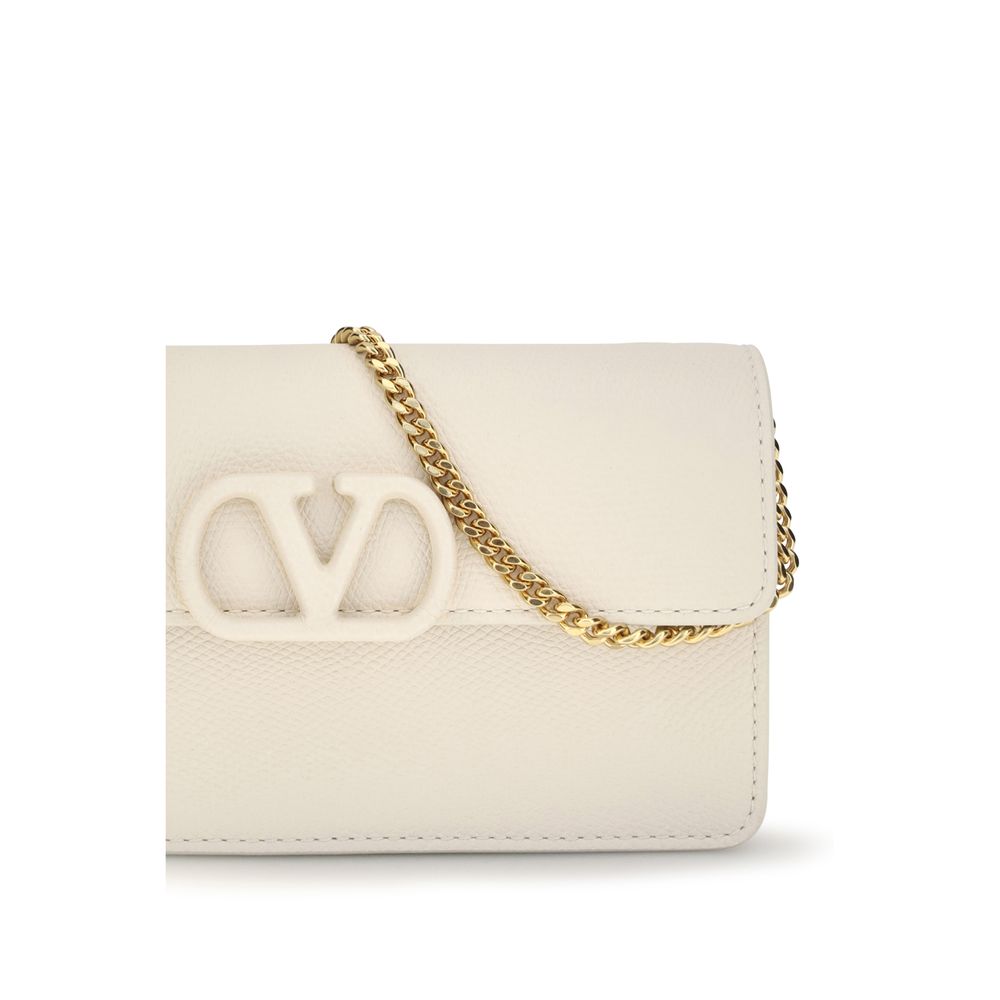 Valentino Garavani Beige Calf Leather Bos Taurus Wallet