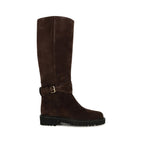 Valentino Garavani Brown Suede Leather Flat Boots