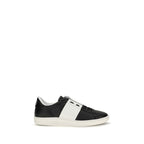 Valentino Garavani Black Calf Leather Bos Taurus Sneakers
