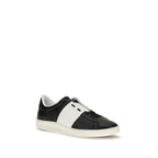 Valentino Garavani Black Calf Leather Bos Taurus Sneakers