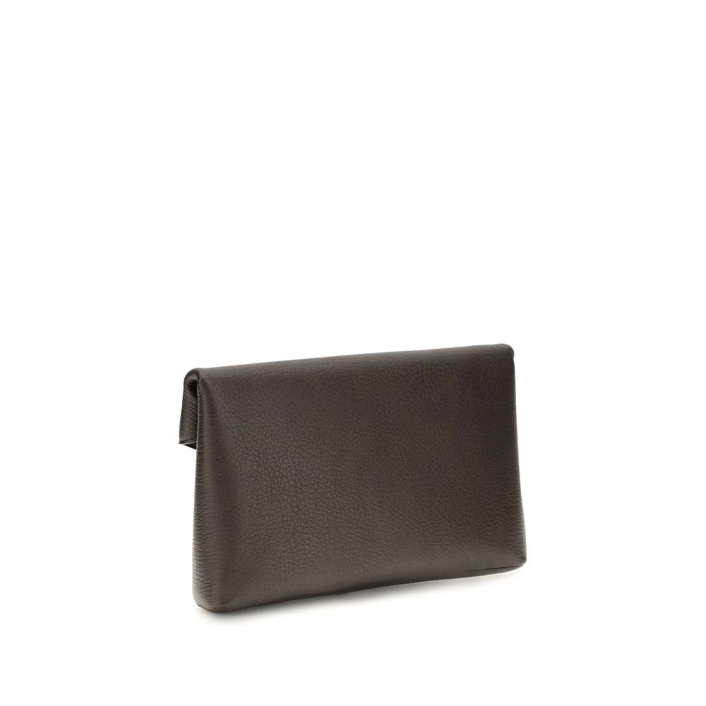 Saint Laurent Brown Lamb Ovis Aries Clutch Bag