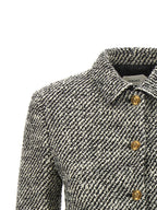 Versace Bicolor Virgin Wool Full-Length Jacket
