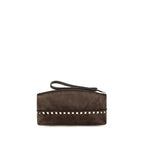 Valentino Garavani Brown Suede Leather Clutch Bag