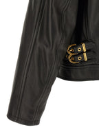 Versace Black Lamb Leather Leather Jacket