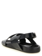 Saint Laurent Black Calfskin Flat Sandals