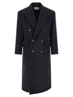 Saint Laurent Blue Wool Coat