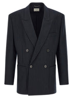 Saint Laurent Blue Wool Blazer