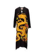 Valentino Garavani Dragon Embroidery Gown Dress in Black and Yellow