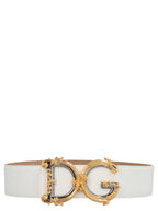 Dolce & Gabbana White Calfskin Regular Belt