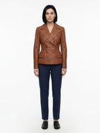 Dolce & Gabbana Brown Calfskin Leather Jacket