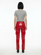 Dolce & Gabbana Red Elastane Cargo Pants