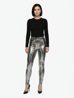 Dolce & Gabbana Silver Cotton Leggings