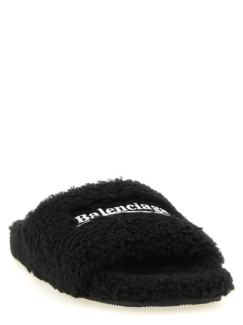 Balenciaga Black Polyester Slides