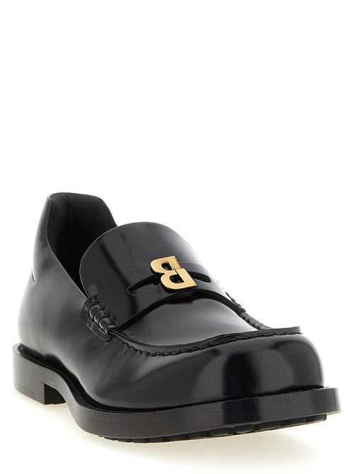 Balenciaga Black Calfskin Slip-On Loafers