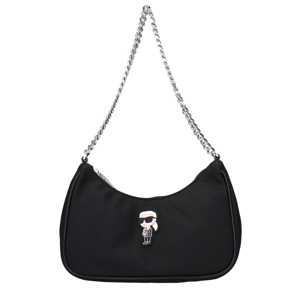 Karl Lagerfeld Black Fabric Shoulder Bag
