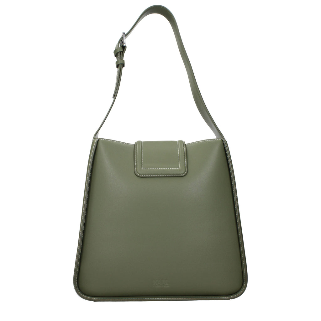 Karl Lagerfeld Green Leather Shoulder Bag