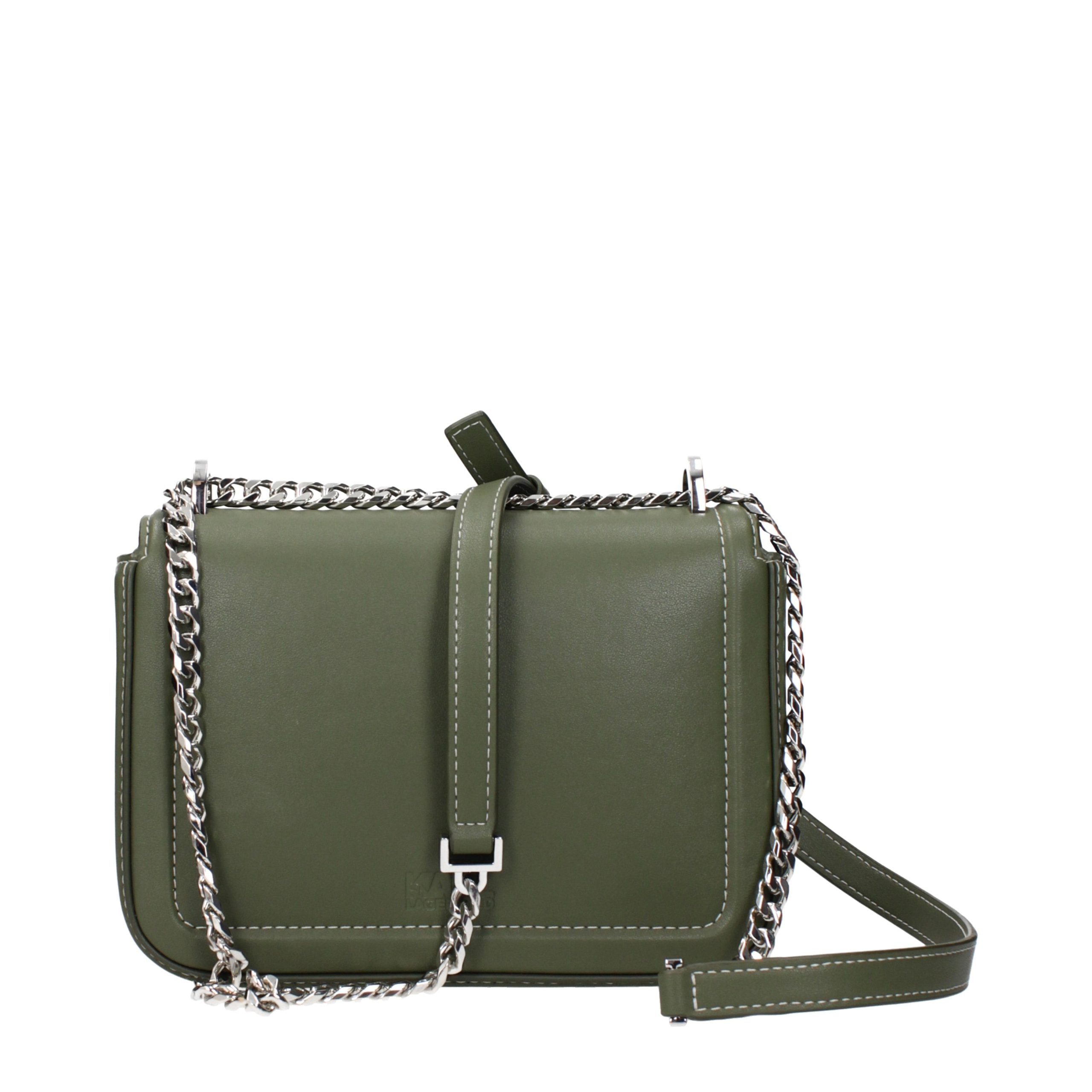 Karl Lagerfeld Green Leather Crossbody Bag