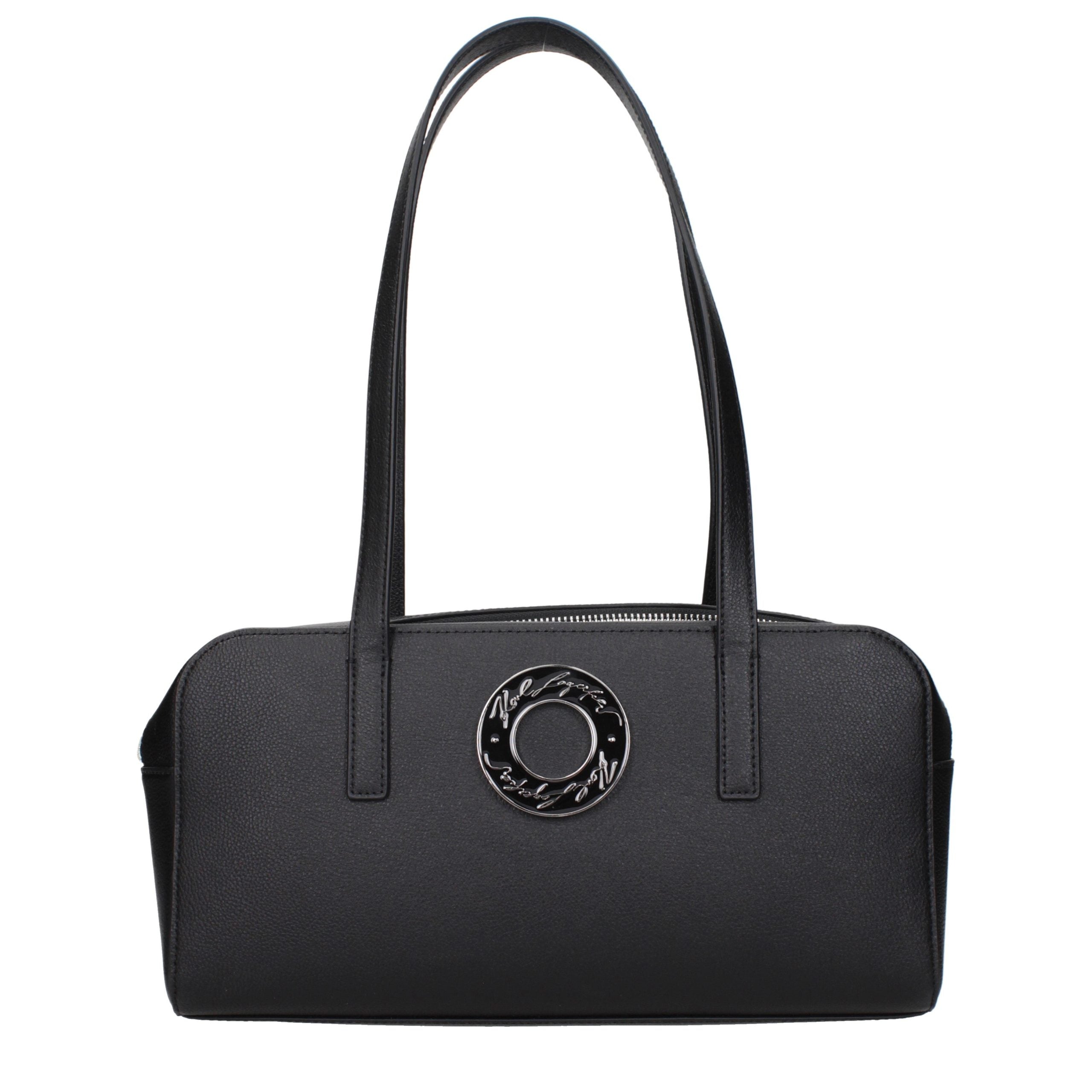 Karl Lagerfeld Black Leather Shoulder Bag