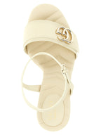 Gucci White Calfskin Stiletto Heel Sandals