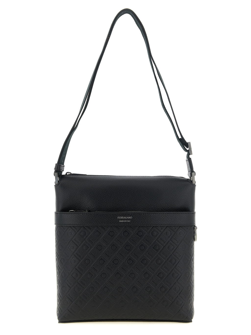 Ferragamo Black Calfskin Crossbody Bag
