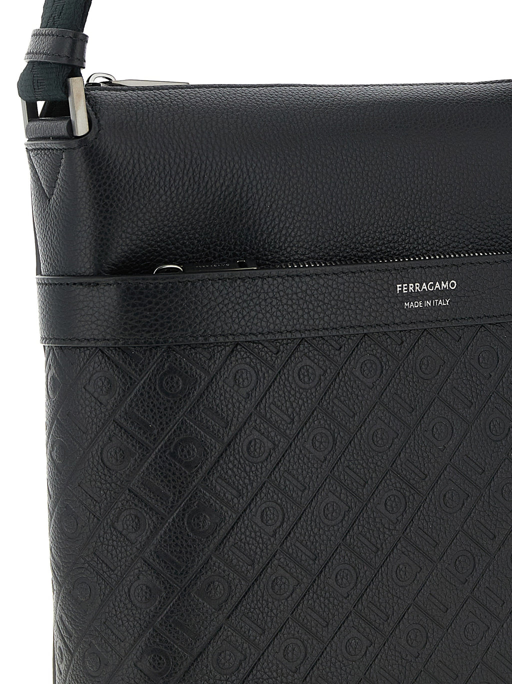 Ferragamo Black Calfskin Crossbody Bag