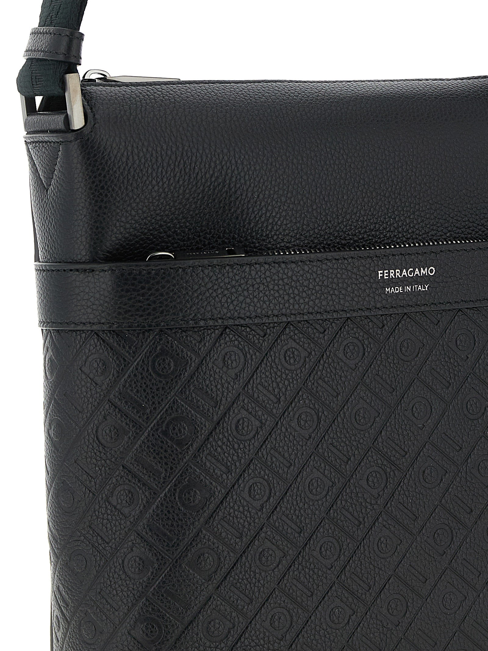 Ferragamo Black Calfskin Crossbody Bag