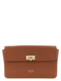 Ferragamo Brown Calfskin Clutch Bag