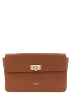 Ferragamo Brown Calfskin Clutch Bag