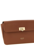 Ferragamo Brown Calfskin Clutch Bag