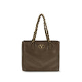Valentino Garavani Brown Calf Leather Bos Taurus Shoulder Bag