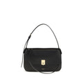 Ferragamo Black Calf Leather Bos Taurus Shoulder Bag