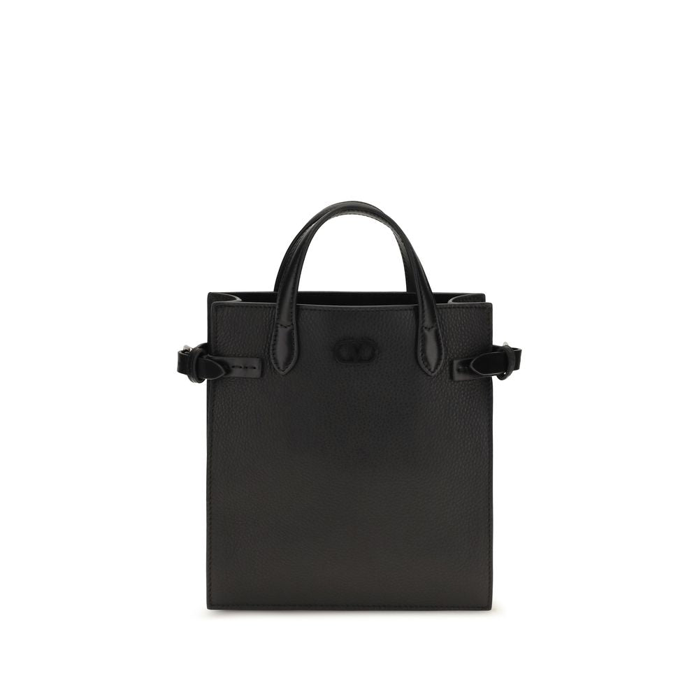 Valentino Garavani Black Calf Leather Bos Taurus Shoulder Bag