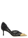 Jimmy Choo Black Tencel Mid Heel Pumps