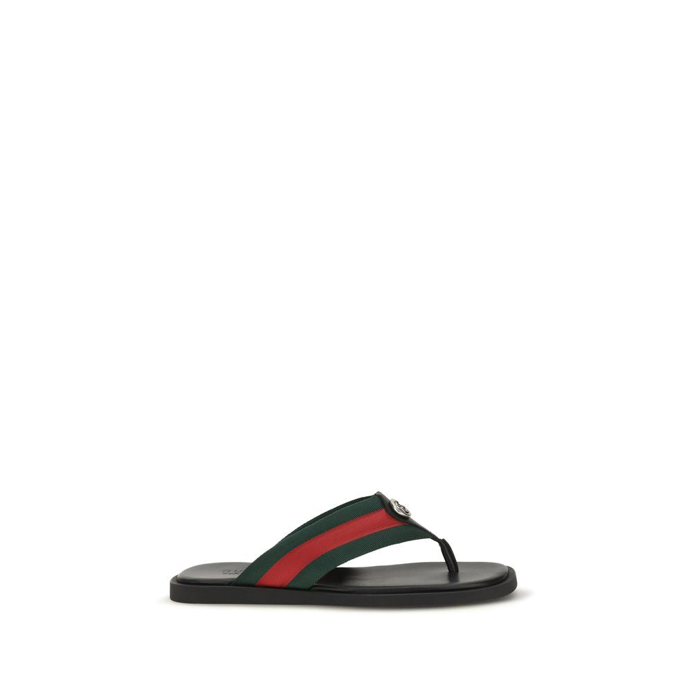 Gucci Black Polyamide Flip-Flop Sandals