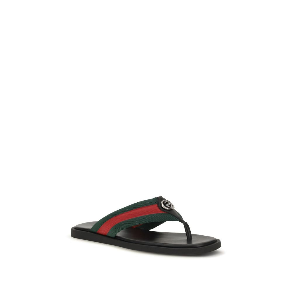 Gucci Black Polyamide Flip-Flop Sandals