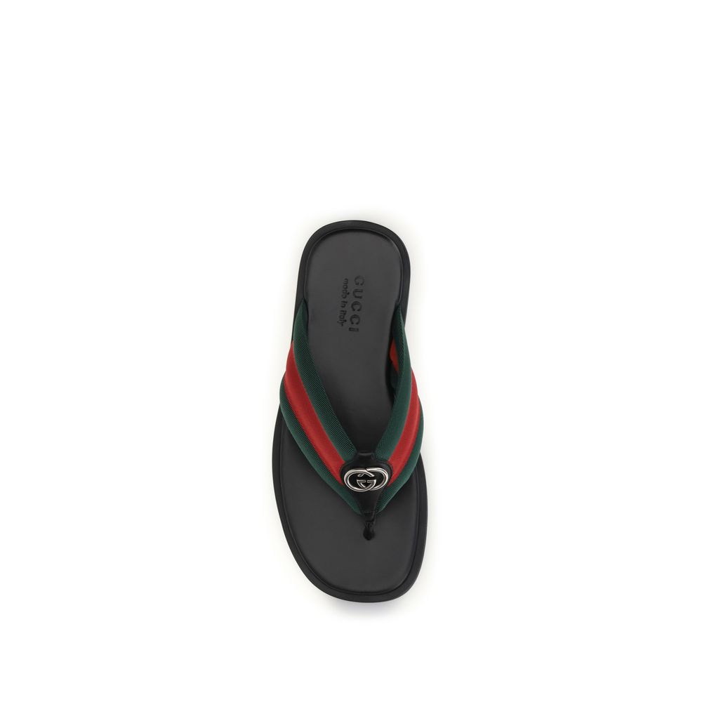 Gucci Black Polyamide Flip-Flop Sandals